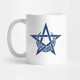 Blue Celtic Pentacle | Pentagram | Celtic Moon Mug